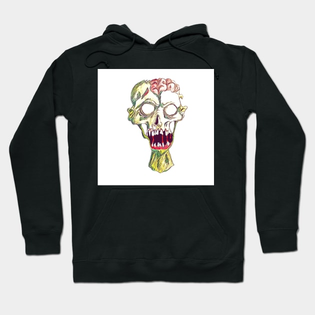 Killer zombie head Hoodie by Glenbobagins